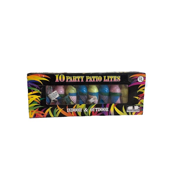 Parrot Party Patio Lights Indoor Outdoor Camping RV Blow Mold 5” Set 10 Vtg - Picture 1 of 3
